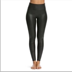 SPANX Black Coated Leggings